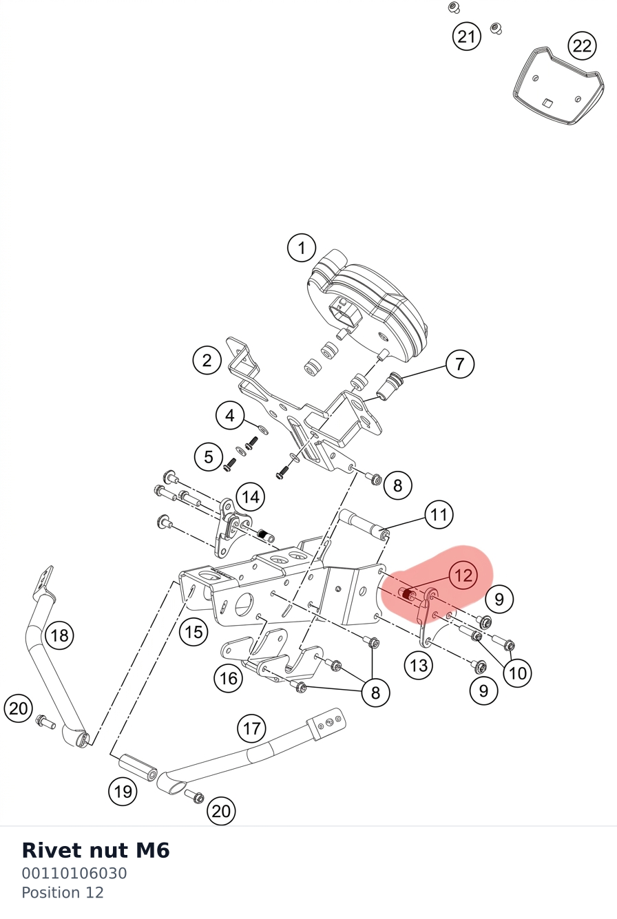 Diagram preview: Rivet nut M6 (00110106030)