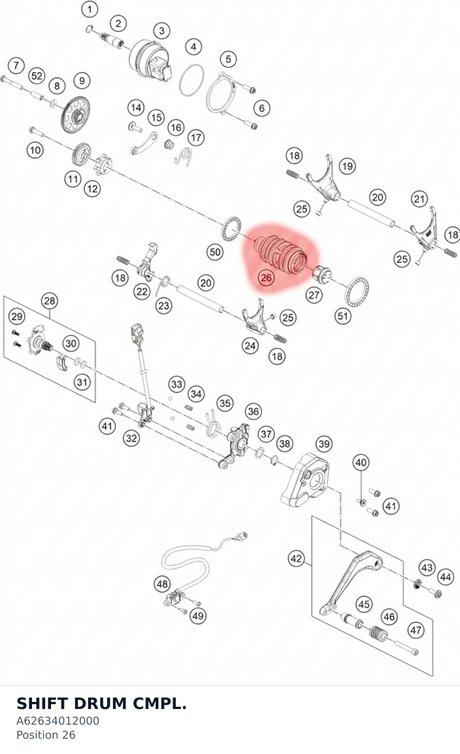 Diagram preview: SHIFT DRUM CMPL. (A62634012000)