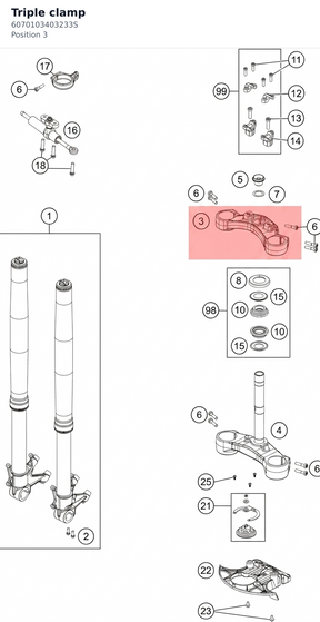 Diagram preview: Triple clamp (6070103403233S)