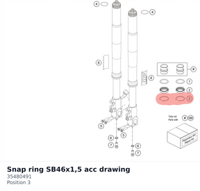 Diagram preview: Snap ring SB46x1,5 acc drawing (35480491)
