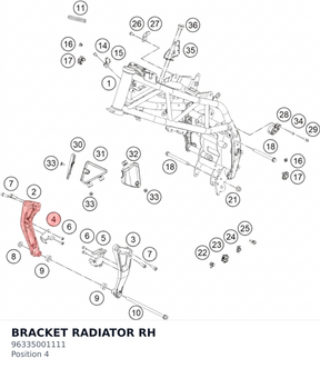 Diagram preview: BRACKET RADIATOR RH (96335001111)