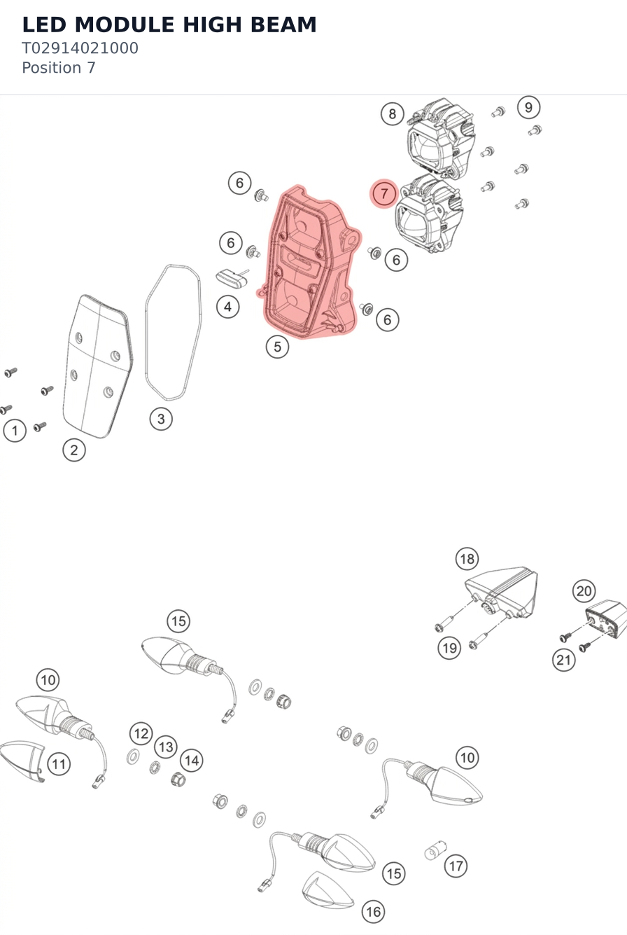 Diagram preview: LED MODULE HIGH BEAM (T02914021000)