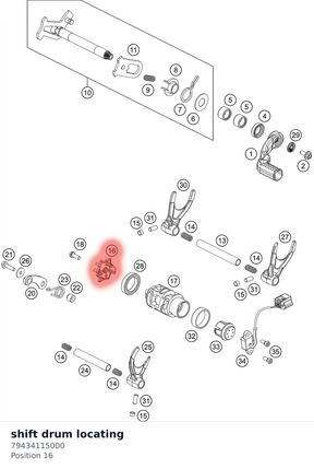 Diagram preview: shift drum locating (79434115000)