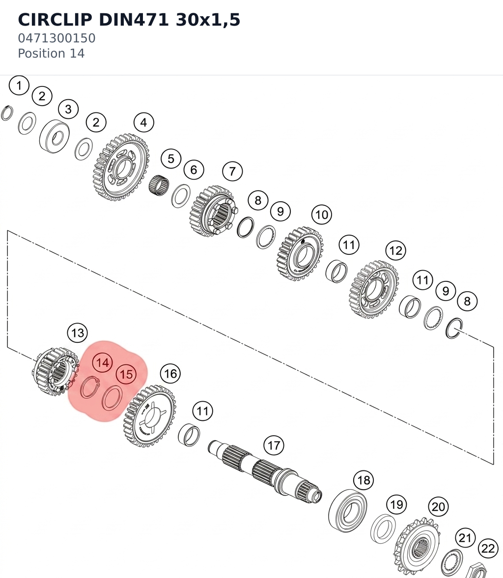 Diagram preview: CIRCLIP DIN471 30x1,5 (0471300150)