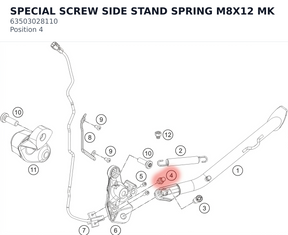 Diagram preview: SPECIAL SCREW SIDE STAND SPRING M8X12 MK (63503028110)
