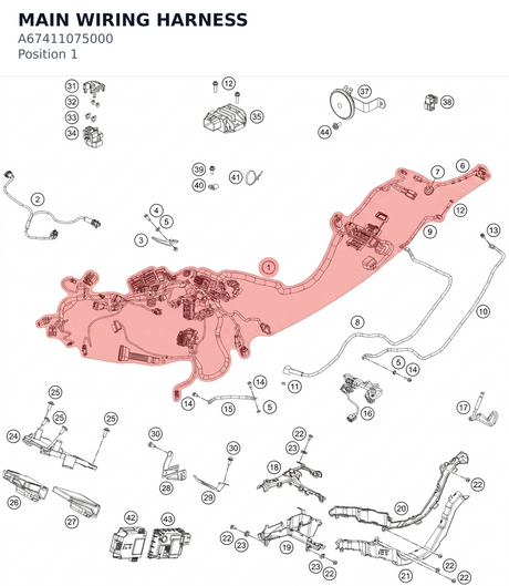 Diagram preview: MAIN WIRING HARNESS (A67411075000)