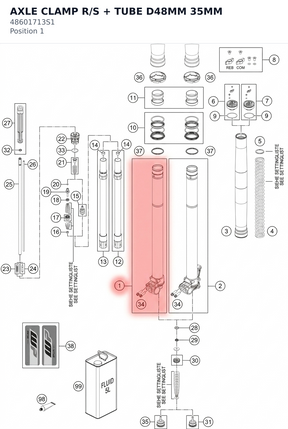 Diagram preview: AXLE CLAMP R/S + TUBE D48MM 35MM (48601713S1)