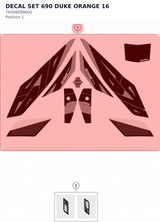 Diagram preview: DECAL SET 690 DUKE ORANGE 16 (76008099600)