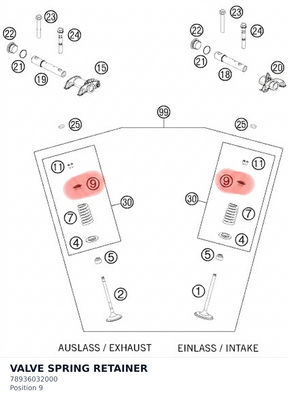 Diagram preview: VALVE SPRING RETAINER (78936032000)
