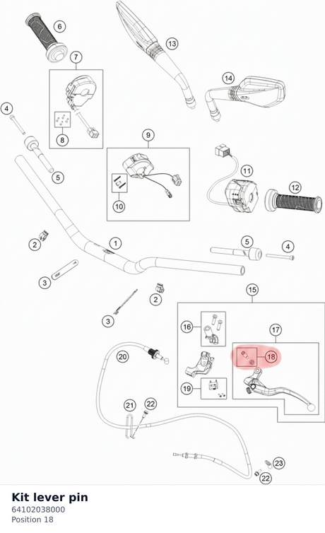 Diagram preview: Kit lever pin (64102038000)