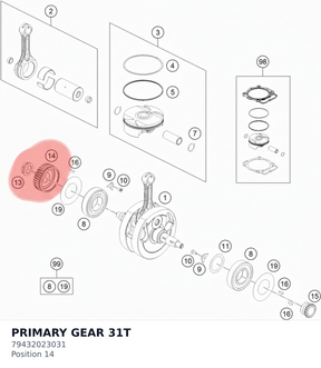 Diagram preview: PRIMARY GEAR 31T (79432023031)