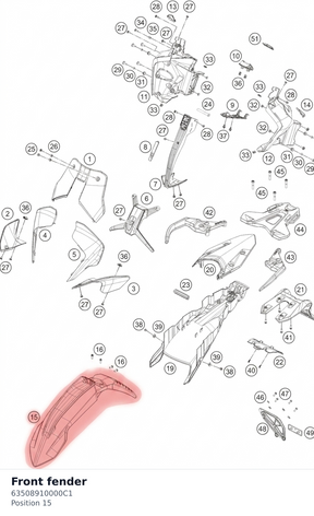 Diagram preview: Front fender (63508910000C1)