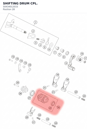 Diagram preview: SHIFTING DRUM CPL. (50434012033)