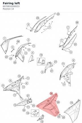 Diagram preview: Fairing left (6070810200033)