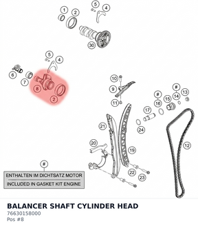 Diagram preview: BALANCER SHAFT CYLINDER HEAD (76630158000)