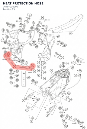 Diagram preview: HEAT PROTECTION HOSE (76407030000)