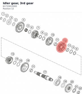 Diagram preview: Idler gear, 3rd gear (61733013000)