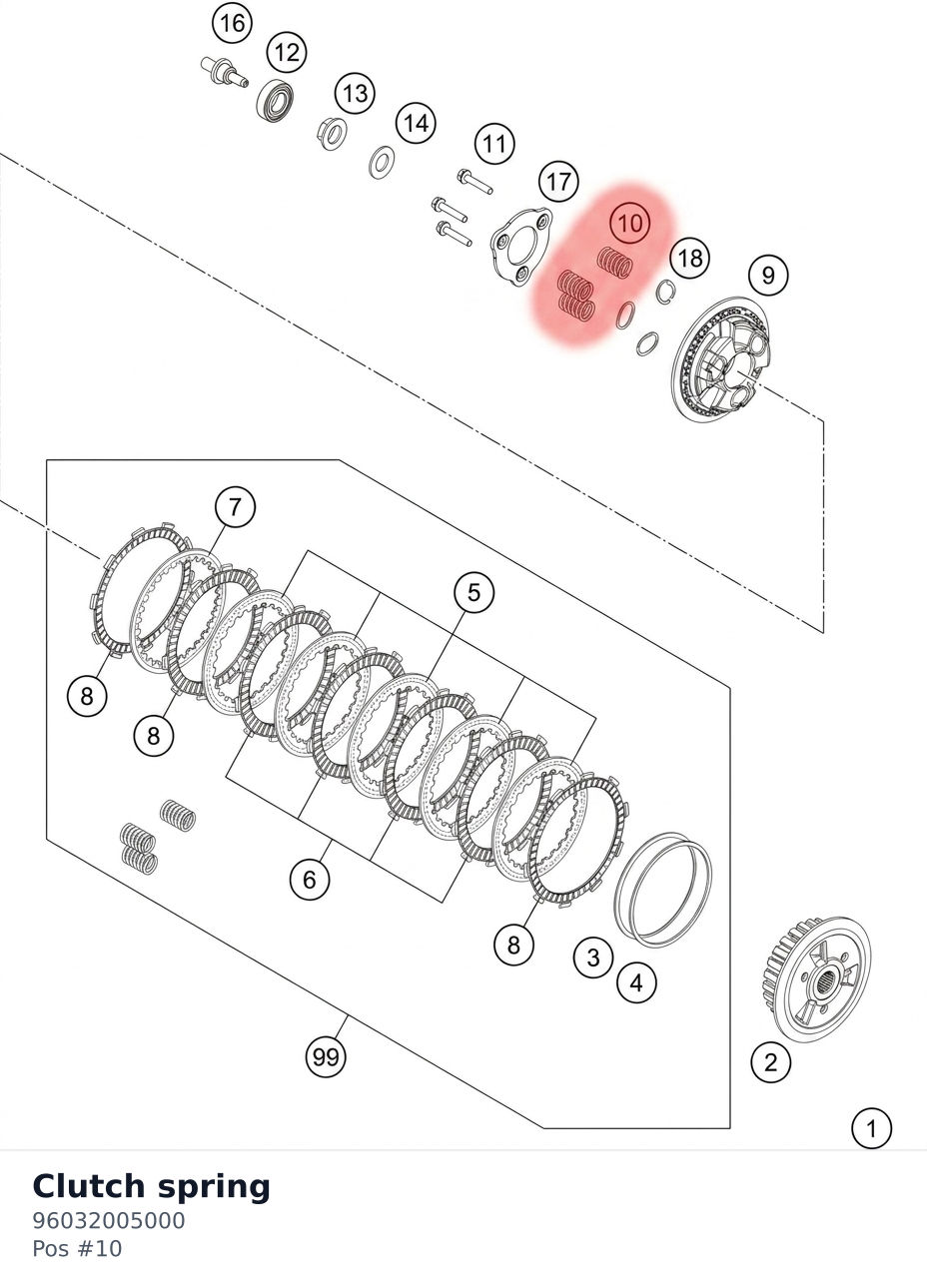 Diagram preview: Clutch spring (96032005000)