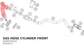 Diagram preview: SAS HOSE CYLINDER FRONT (61905035221)