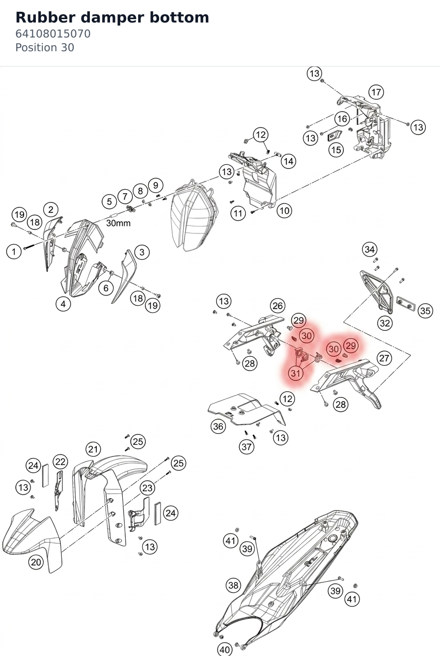 Diagram preview: Rubber damper bottom (64108015070)