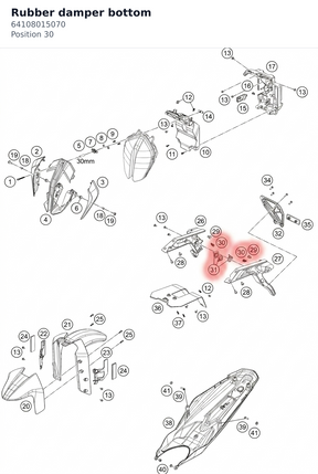 Diagram preview: Rubber damper bottom (64108015070)
