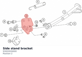 Diagram preview: Side stand bracket (93003026000)