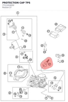 Diagram preview: PROTECTION CAP TPS (77111014050)