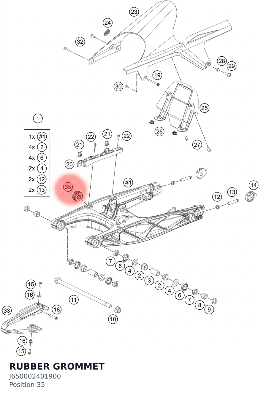 Diagram preview: RUBBER GROMMET (J650002401900)