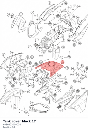 Diagram preview: Tank cover black 17 (6030803000030)