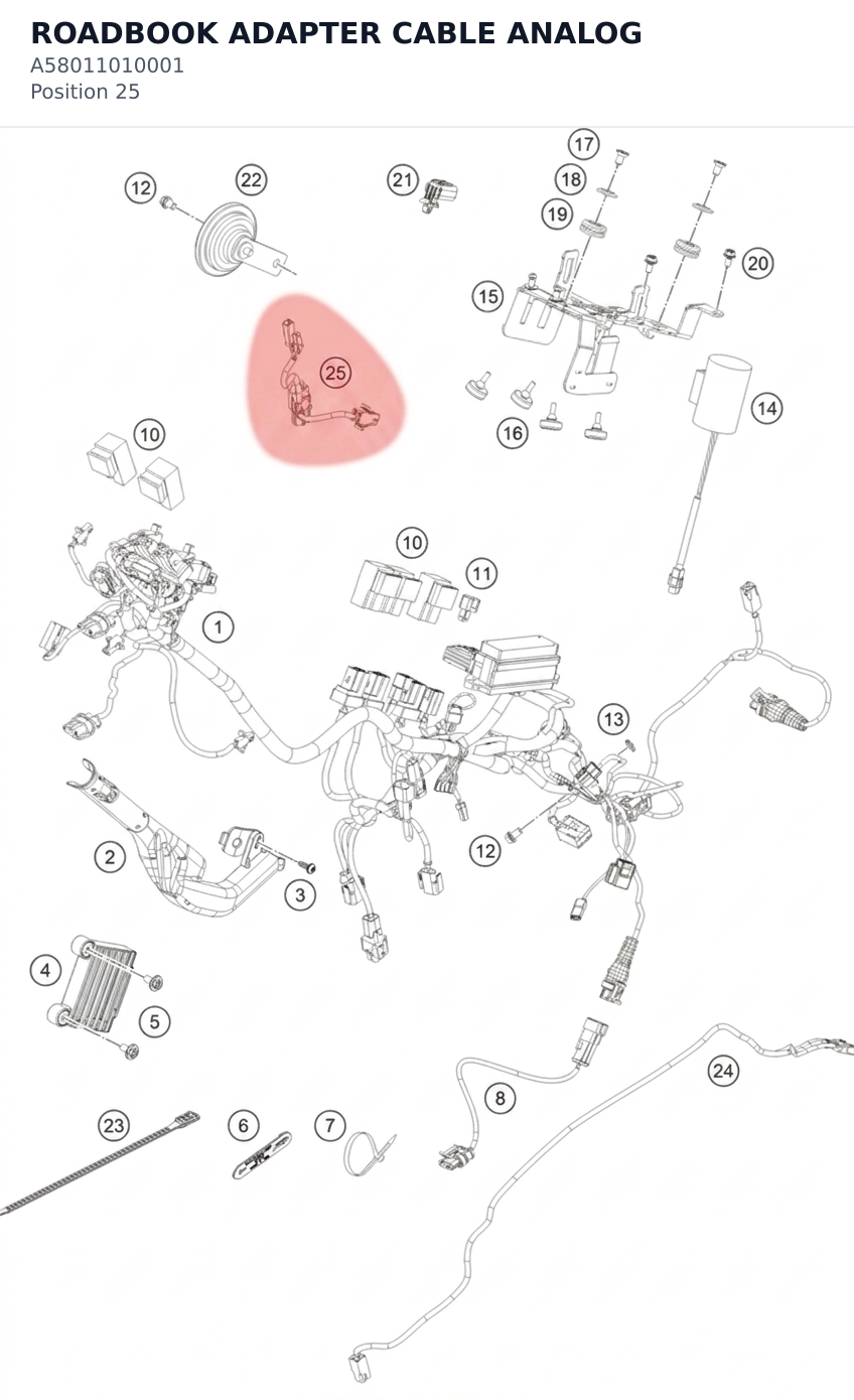 Diagram preview: ROADBOOK ADAPTER CABLE ANALOG (A58011010001)