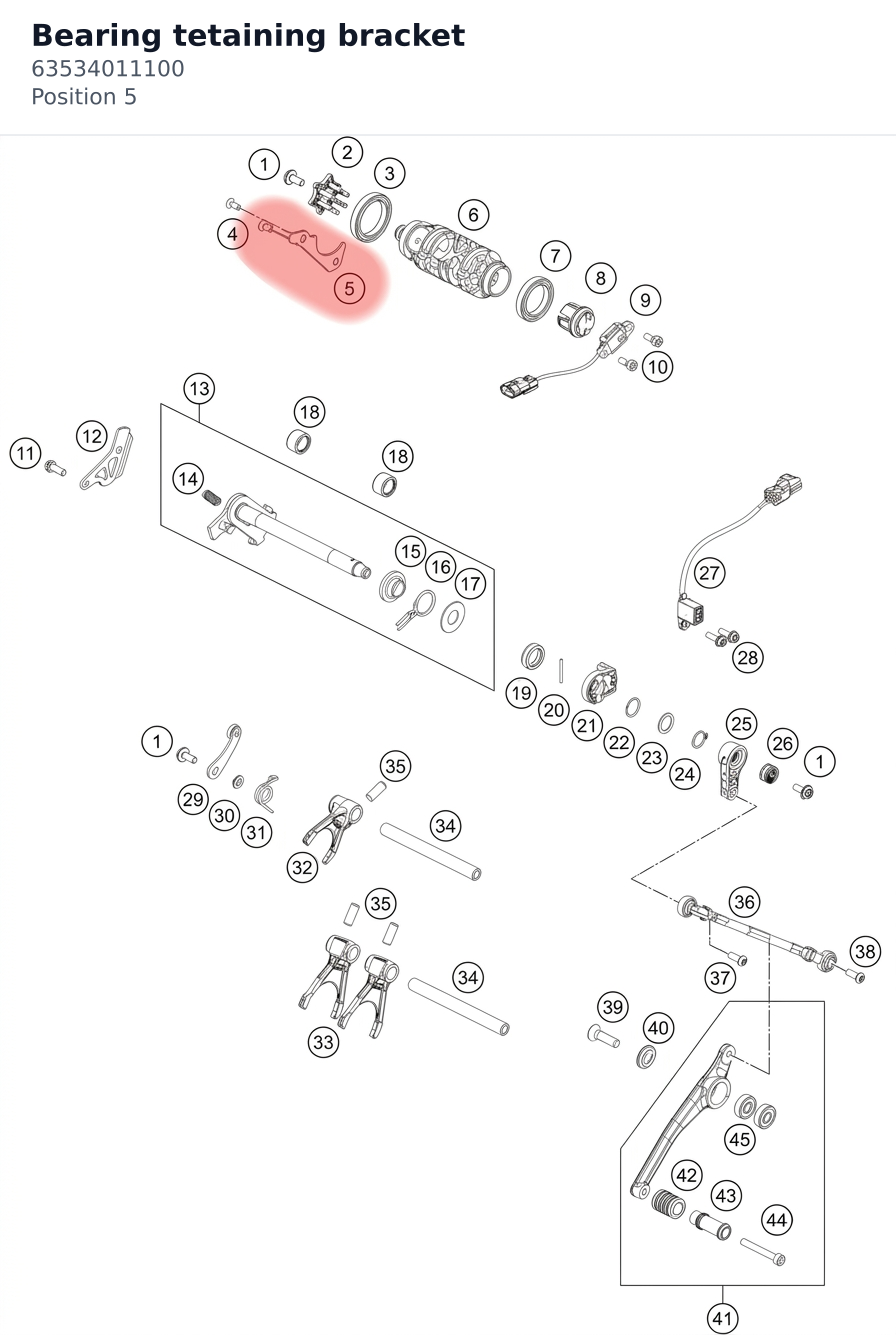 Diagram preview: Bearing tetaining bracket (63534011100)