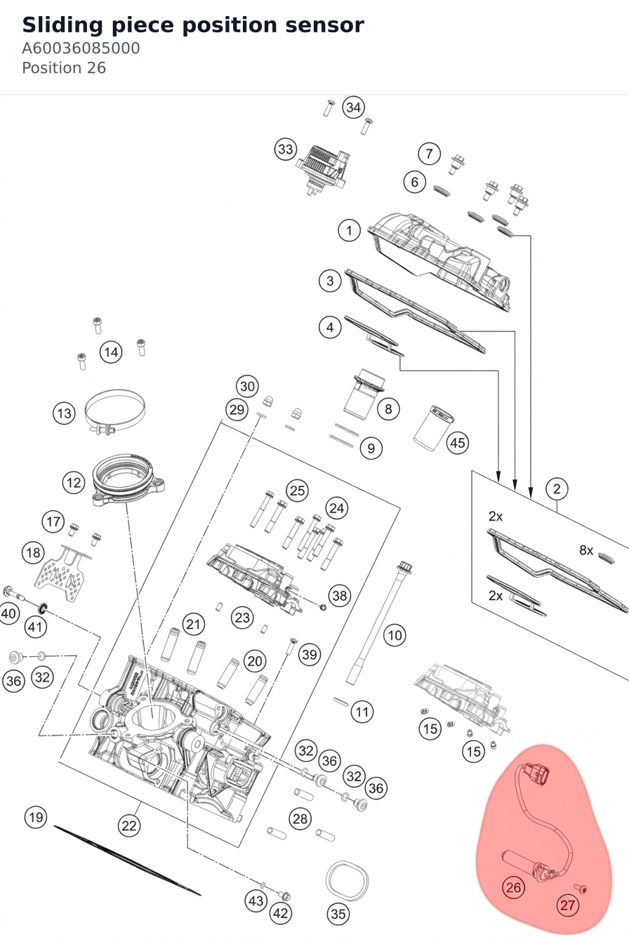 Diagram preview: Sliding piece position sensor (A60036085000)