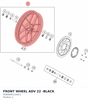 Diagram preview: FRONT WHEEL ADV 22 -BLACK (95809001144C1)