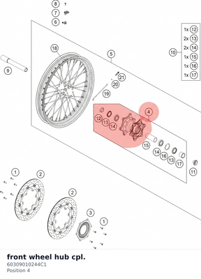 Diagram preview: front wheel hub cpl. (60309010244C1)