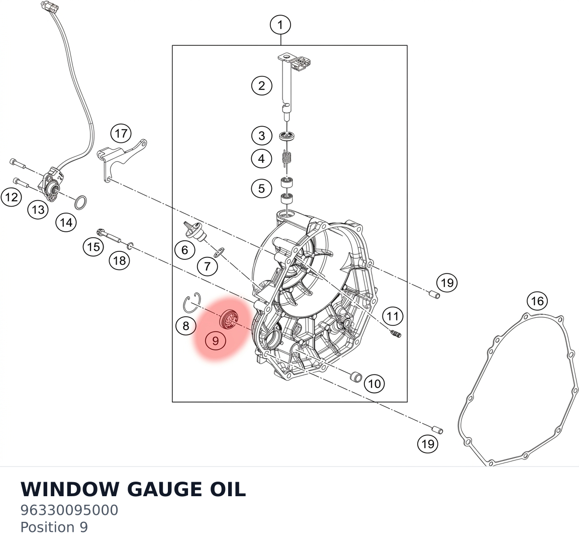 Diagram preview: WINDOW GAUGE OIL (96330095000)