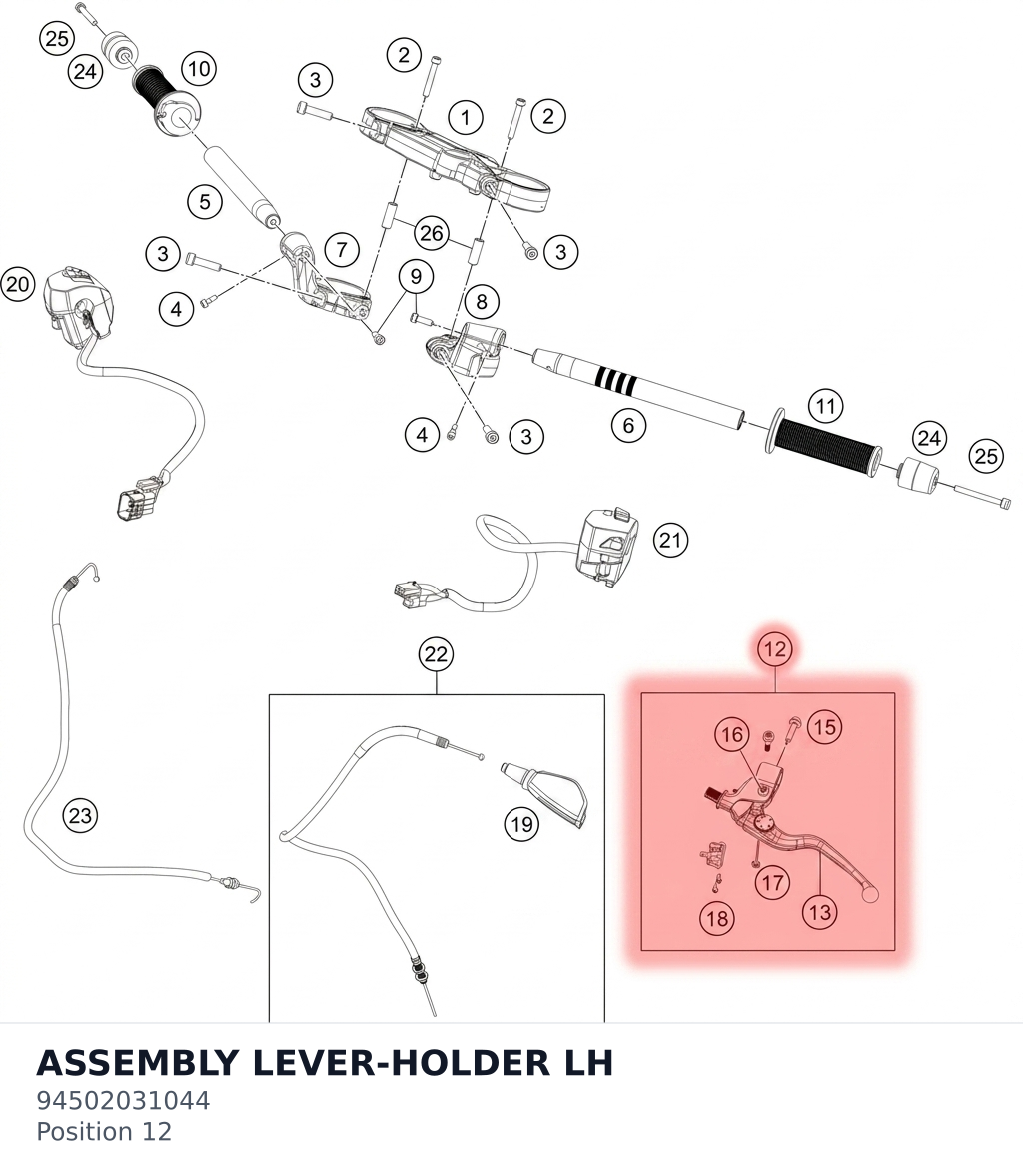 Diagram preview: ASSEMBLY LEVER-HOLDER LH (94502031044)