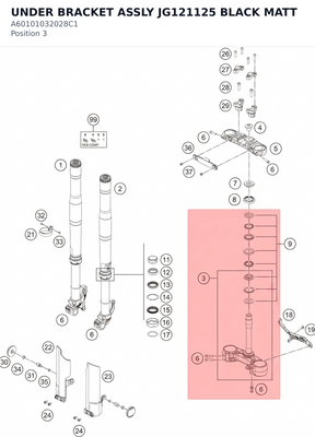Diagram preview: UNDER BRACKET ASSLY JG121125 BLACK MATT (A60101032028C1)