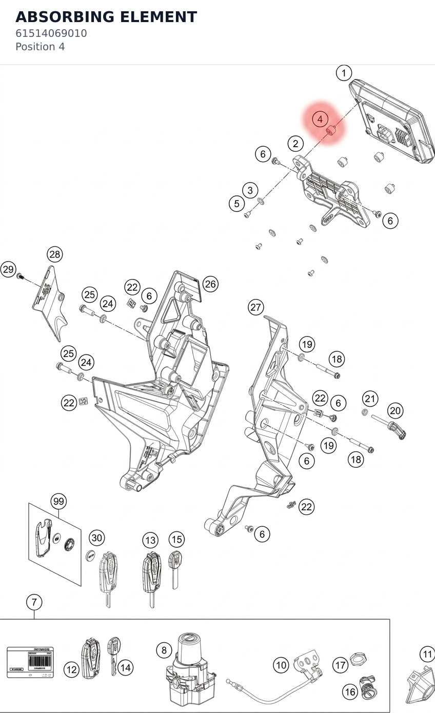 Diagram preview: ABSORBING ELEMENT (61514069010)