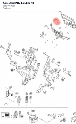 Diagram preview: ABSORBING ELEMENT (61514069010)