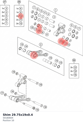 Diagram preview: Shim 29.75x19x0.4 (50180604)