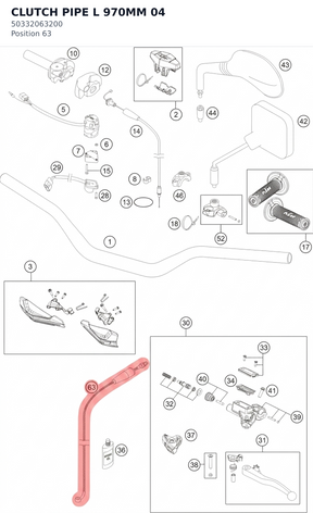 Diagram preview: CLUTCH PIPE L 970MM 04 (50332063200)