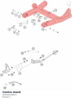 Diagram preview: Centre stand (61903022000C1)