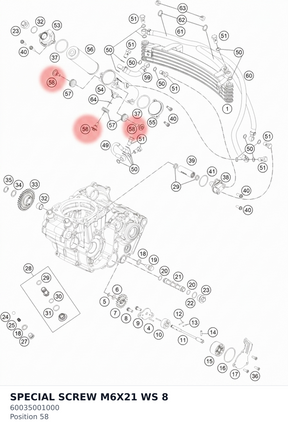 Diagram preview: SPECIAL SCREW M6X21 WS 8 (60035001000)