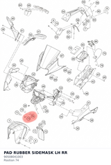Diagram preview: PAD RUBBER SIDEMASK LH RR (90508041003)