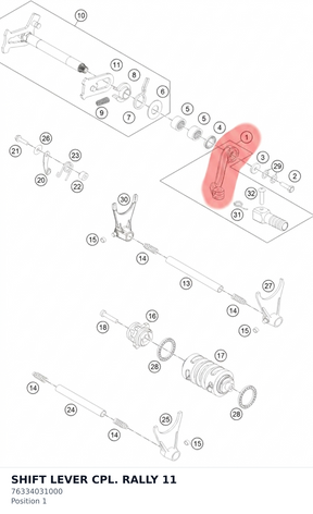 Diagram preview: SHIFT LEVER CPL. RALLY 11 (76334031000)