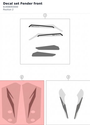 Diagram preview: Decal set Fender front (61908093000)