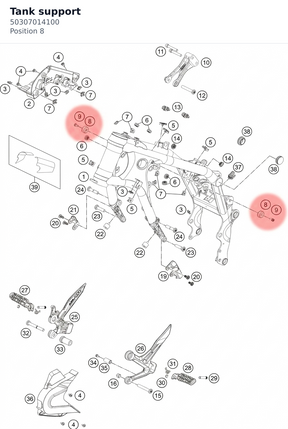 Diagram preview: Tank support (50307014100)