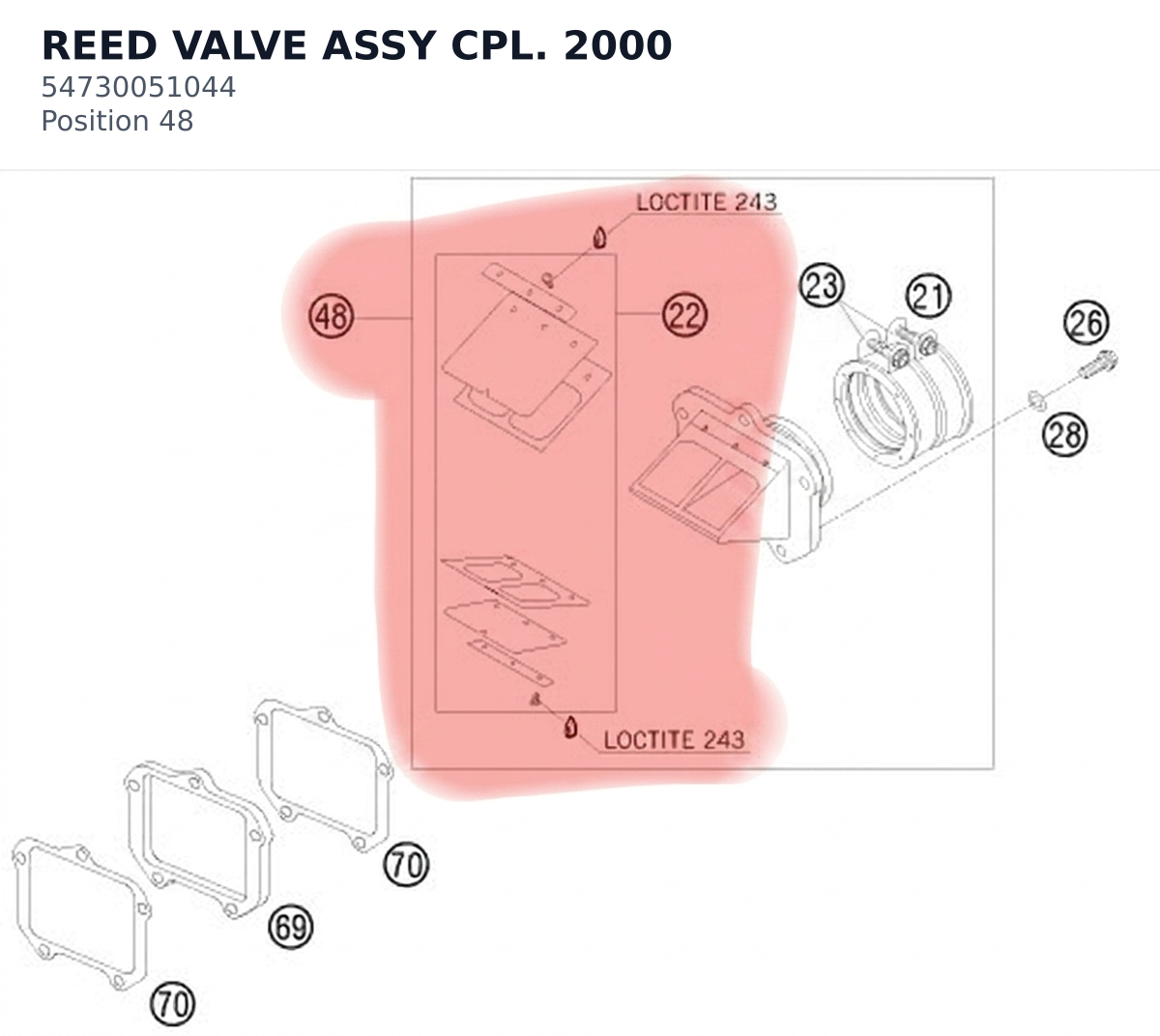 Diagram preview: REED VALVE ASSY CPL.      2000 (54730051044)