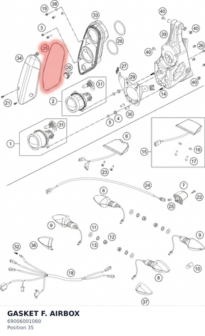 Diagram preview: GASKET F. AIRBOX (69006001060)