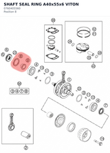Diagram preview: SHAFT SEAL RING A40x55x6 VITON (0760405560)